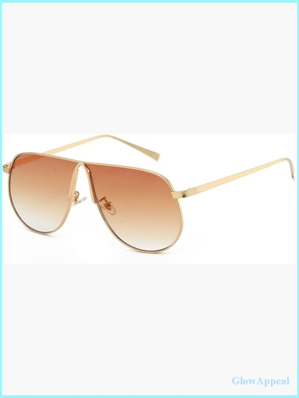 Oversized Aviator Sunglasses Gold Metal Frame Square UV Protection